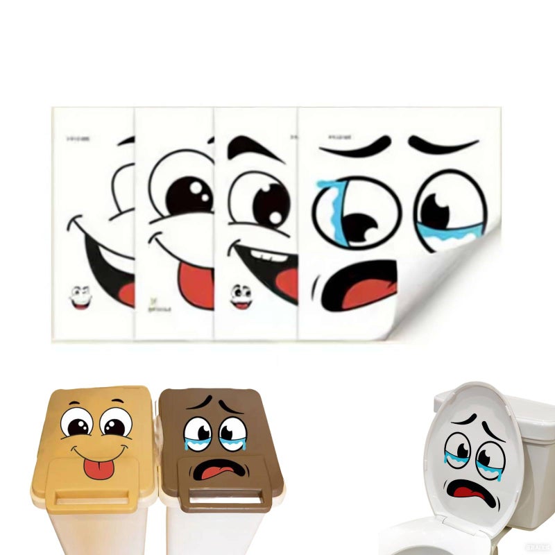 4Pcs Garbage Can Stickers - Funny Trash Garbage Can Stickers for Kitchen, Office or Dorm Bin, Humorous to Add Personality and Style to Your Waste Container - Image 1
